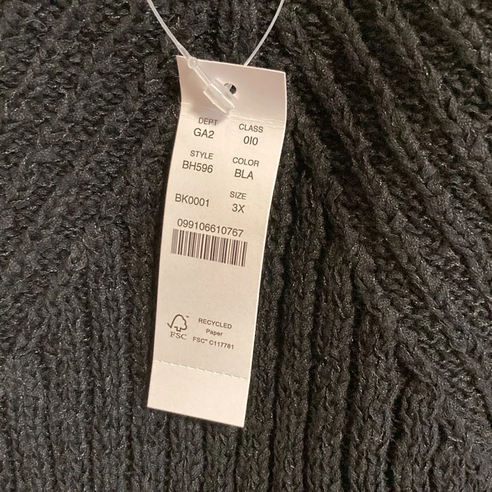 J.Crew Cropped V-Neck Sweater Tank in Black (Size 3X)